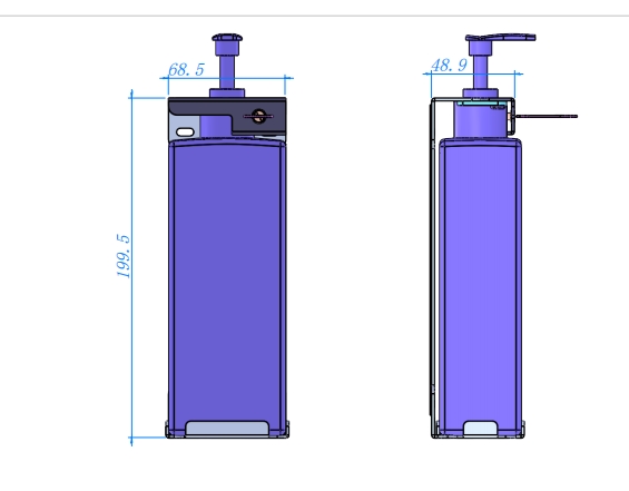 Single wallmount bracket with bottle dimensions